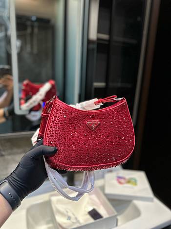 Prada Home Red Stone Bag Size 22x18x4cm