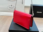 Prada Red Logo-Plaque Micro Leather 19x12x5cm - 6