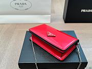 Prada Red Logo-Plaque Micro Leather 19x12x5cm - 5
