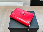Prada Red Logo-Plaque Micro Leather 19x12x5cm - 4