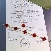 Combo Van Cleef Necklaces Lucky Vintage Alhambra bracelet 5 motifs Red - 3