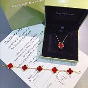 Combo Van Cleef Necklaces Lucky Vintage Alhambra bracelet 5 motifs Red - 2