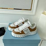 Prada Leather Sneakers White Brown - 1