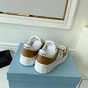 Prada Leather Sneakers White Brown - 5
