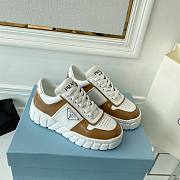 Prada Leather Sneakers White Brown - 3