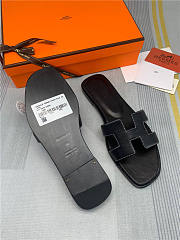 Hermes Oran Sandal Black Leather - 2