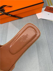 Hermes Oran Sandal Brown Leather - 4
