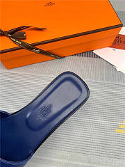 Hermes Oran Sandal Dark Blue Calfskin - 5