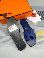 Hermes Oran Sandal Dark Blue Calfskin - 3
