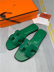 Hermes Oran Sandal Green Leather - 6