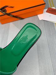 Hermes Oran Sandal Green Leather - 4