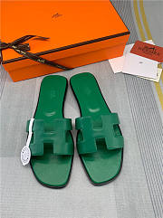 Hermes Oran Sandal Green Leather - 3