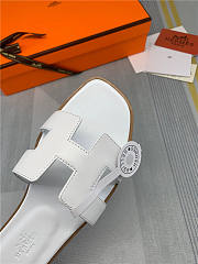 Hermes Oran Sandal White Leather - 5
