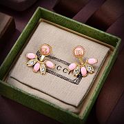 Gucci Earrings Gold Pink 075#307 - 1