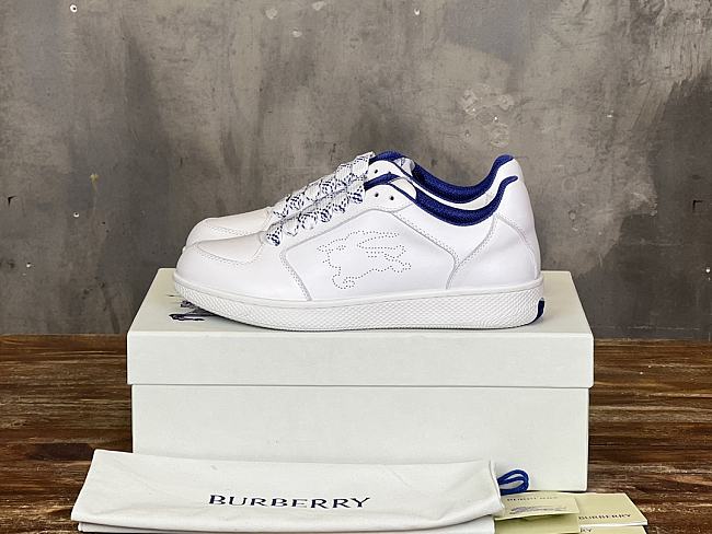 Burberry Leather Stock Sneakers White - 1