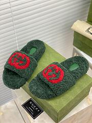 Gucci Slides Fur Green - 6