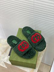 Gucci Slides Fur Green - 3