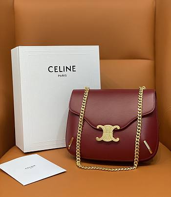 Celine Bags 80123220 Red Size 24.5x17x4cm