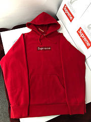 Supreme 19ss Swarovski Box Logo Hoodie Red - 5