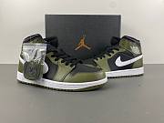 Air Jordan 1 Mid Black White Olive BQ8426-092 - 3