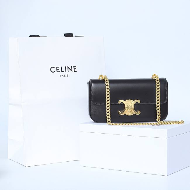 Celine Bag Black Gold 197993 Size 20.5x10.5x4cm - 1