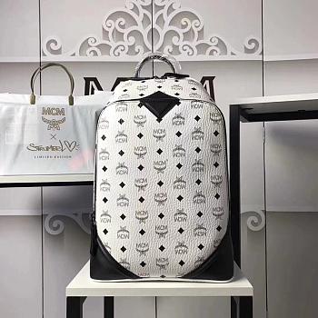 MCM Backpack  White A1036 Size 30x41x18cm