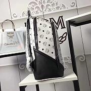 MCM Backpack  White A1036 Size 30x41x18cm - 3