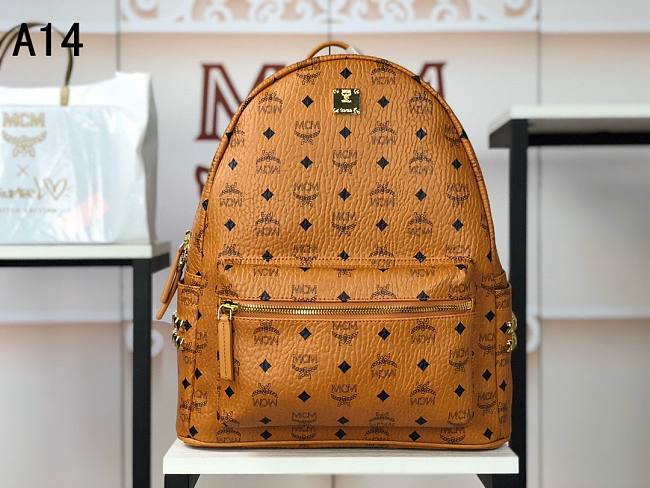 MCM Backpack Cognac A1424 Large size 33x41x15cm - 1