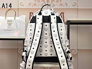 MCM Stark Backpack In Visetos White 33x27x13CM - 2