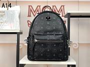 MCM Stark Backpack In Visetos Black 33x27x13CM - 1