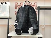 MCM Stark Backpack In Visetos Black 33x27x13CM - 6