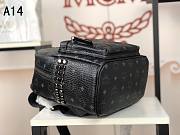 MCM Stark Backpack In Visetos Black 33x27x13CM - 5