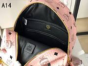 MCM Stark Backpack In Visetos Pink 33x27x13CM - 4