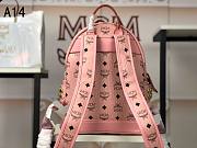 MCM Stark Backpack In Visetos Pink 33x27x13CM - 5