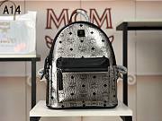 MCM Stark Backpack In Visetos Silver 33x27x13CM - 1