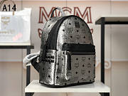 MCM Stark Backpack In Visetos Silver 33x27x13CM - 6