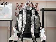 MCM Stark Backpack In Visetos Silver 33x27x13CM - 5