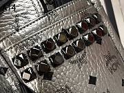 MCM Stark Backpack In Visetos Silver 33x27x13CM - 2