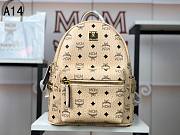 MCM Stark Backpack In Visetos Beige 33x27x13CM - 1