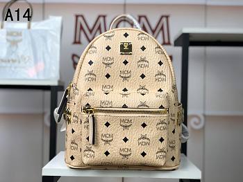 MCM Stark Backpack In Visetos Beige 33x27x13CM