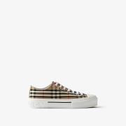 Burberry Check Cotton Sneakers Beige - 4