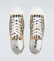 Burberry Check Cotton Sneakers Beige - 3