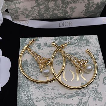 Dior Earrings Gold Tower 05