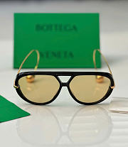 Bottega Veneta Drop Aviator Sunglasses Gold Black - 3