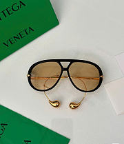 Bottega Veneta Drop Aviator Sunglasses Gold Black - 5