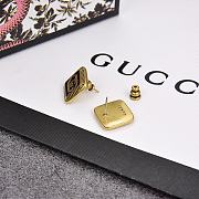 Gucci Earrings Gold Black Square 303 - 3