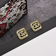 Gucci Earrings Gold Black Square 303 - 2