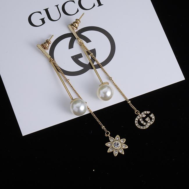 Gucci Earrings Gold Flowers Pearl 15 - 1