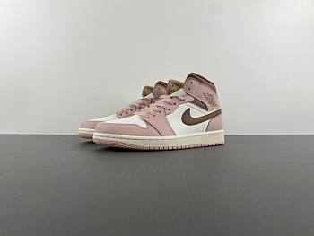 Air Jordan 1 Mid Pink Oxford Brown BQ6472-620