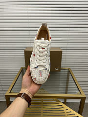 Christian Louboutin Sneaker Louis Spikes Junior White Denim - 3